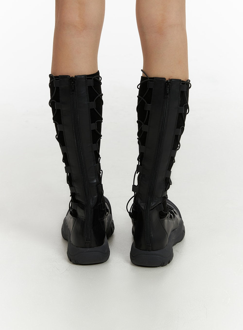 Lace-Up Platform Boots CJ431