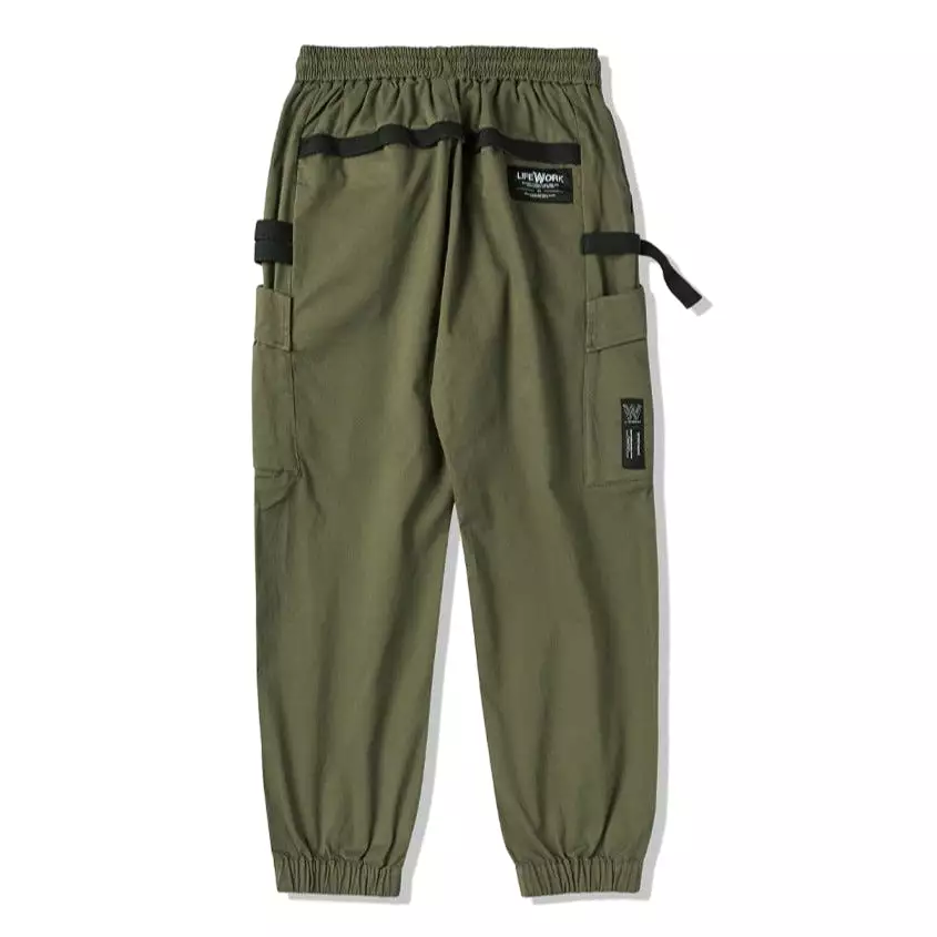 LifeWork Double Tape Cargo Cuffed Jogger Pants Khaki