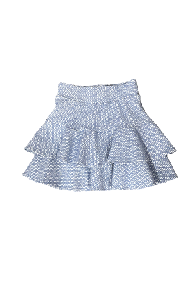 Light Blue and White Ruffle Skirt