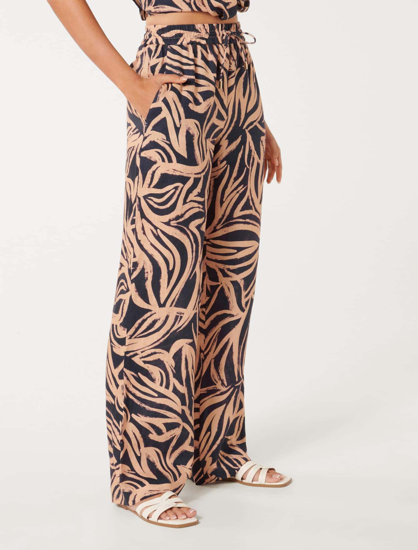 Livy Printed Linen Pants