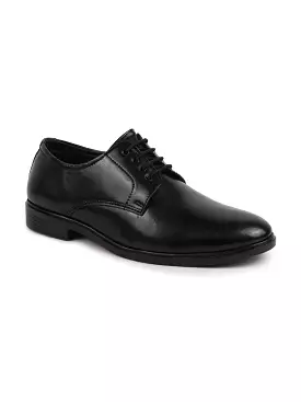 Men Black Formal Dress Lace Up Derby Shoes With Cushioned Footbed For Office|Work