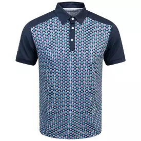 Mio Ventil8+ Printed Polo Aqua/Navy - SS24