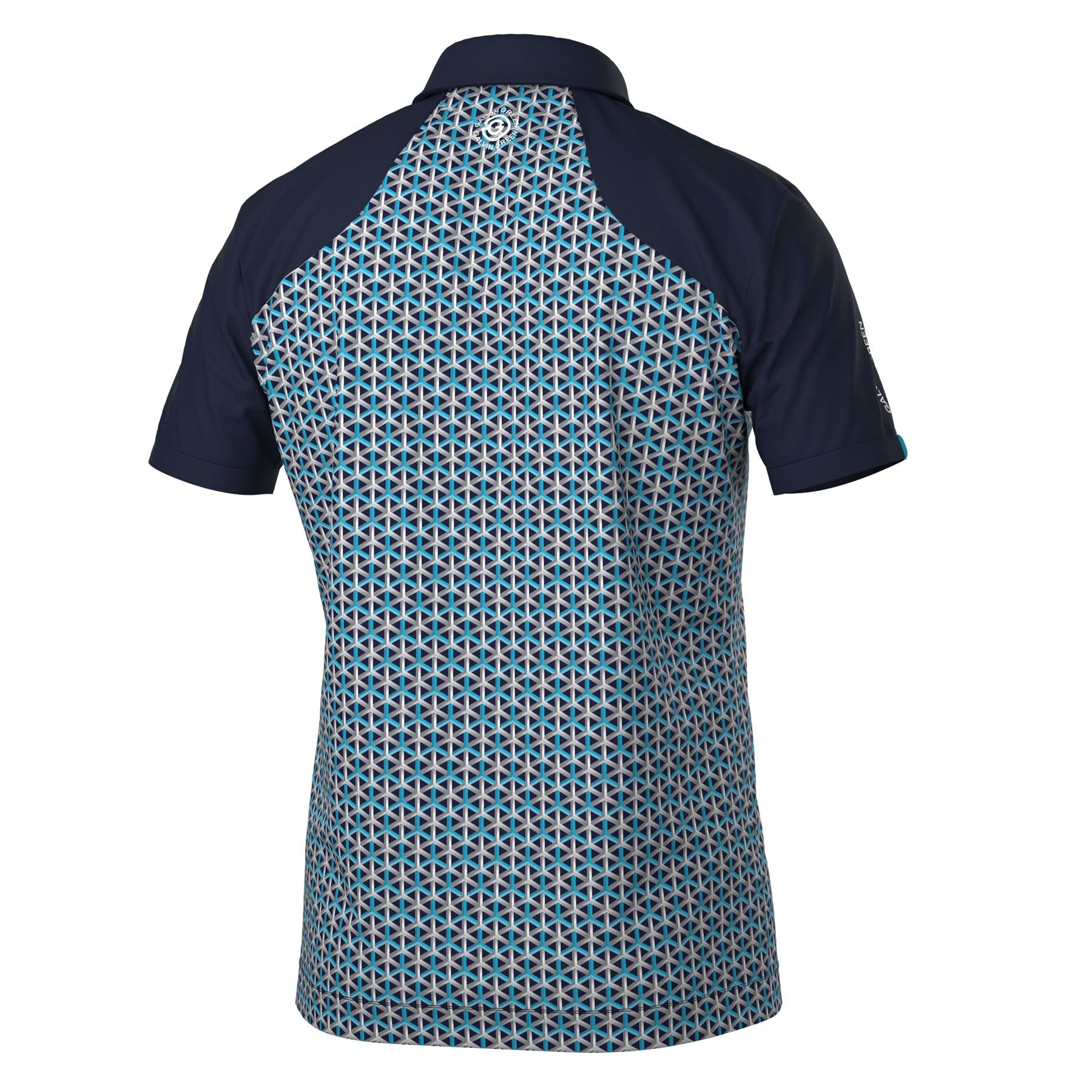 Mio Ventil8+ Printed Polo Aqua/Navy - SS24