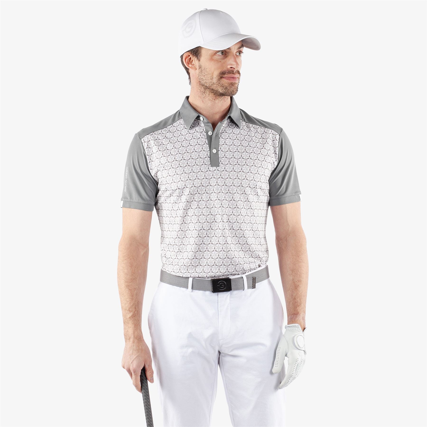 Mio Ventil8+ Printed Polo Cool Grey/Sharkskin - SS24