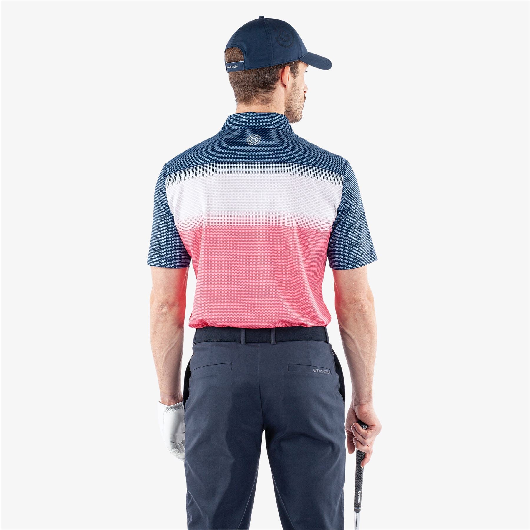 Mo Ventil8+ Regular Fit Polo Camelia Rose/Navy - SS24