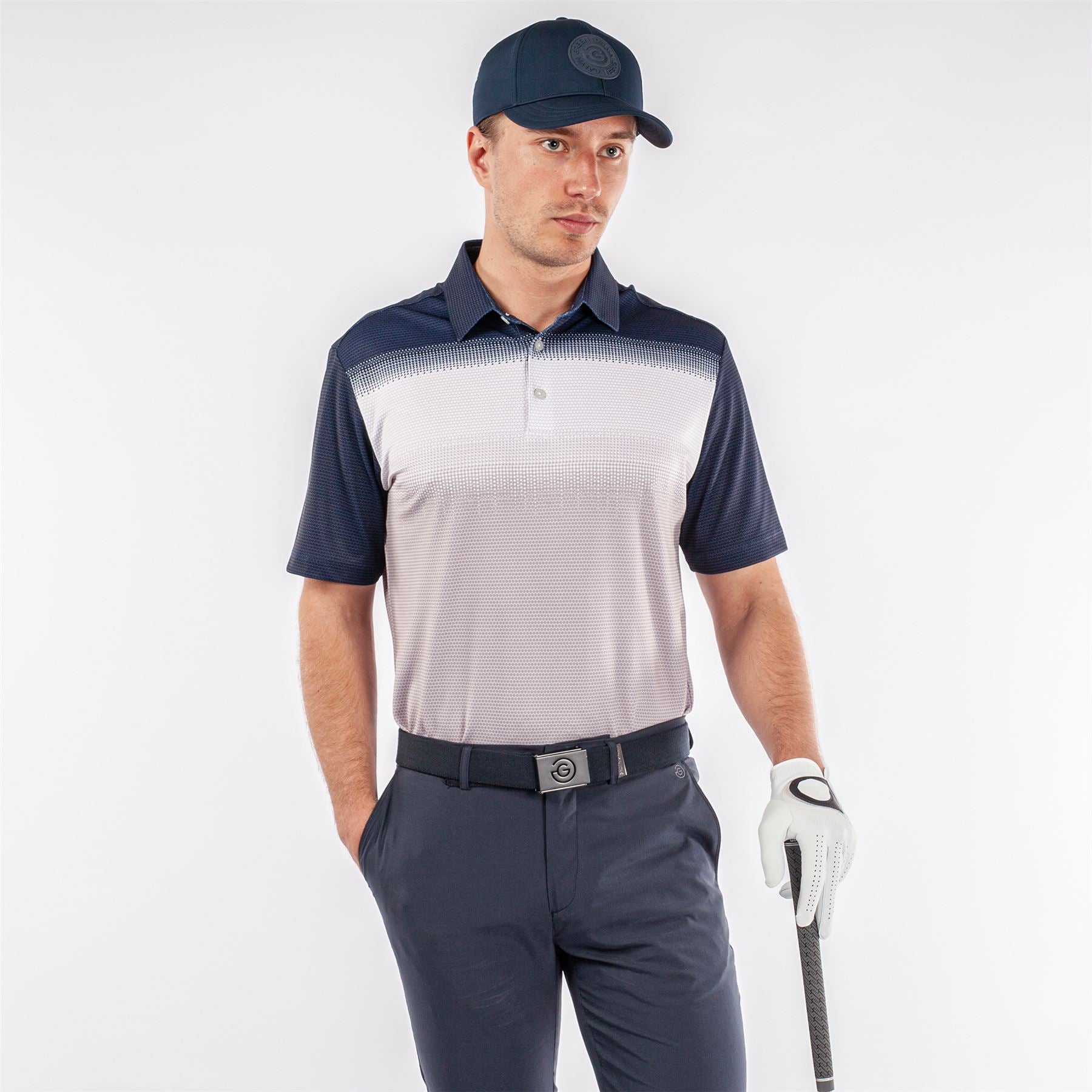 Mo Ventil8+ Stretch Regular Fit Polo Cool Grey/White/Navy - 2024