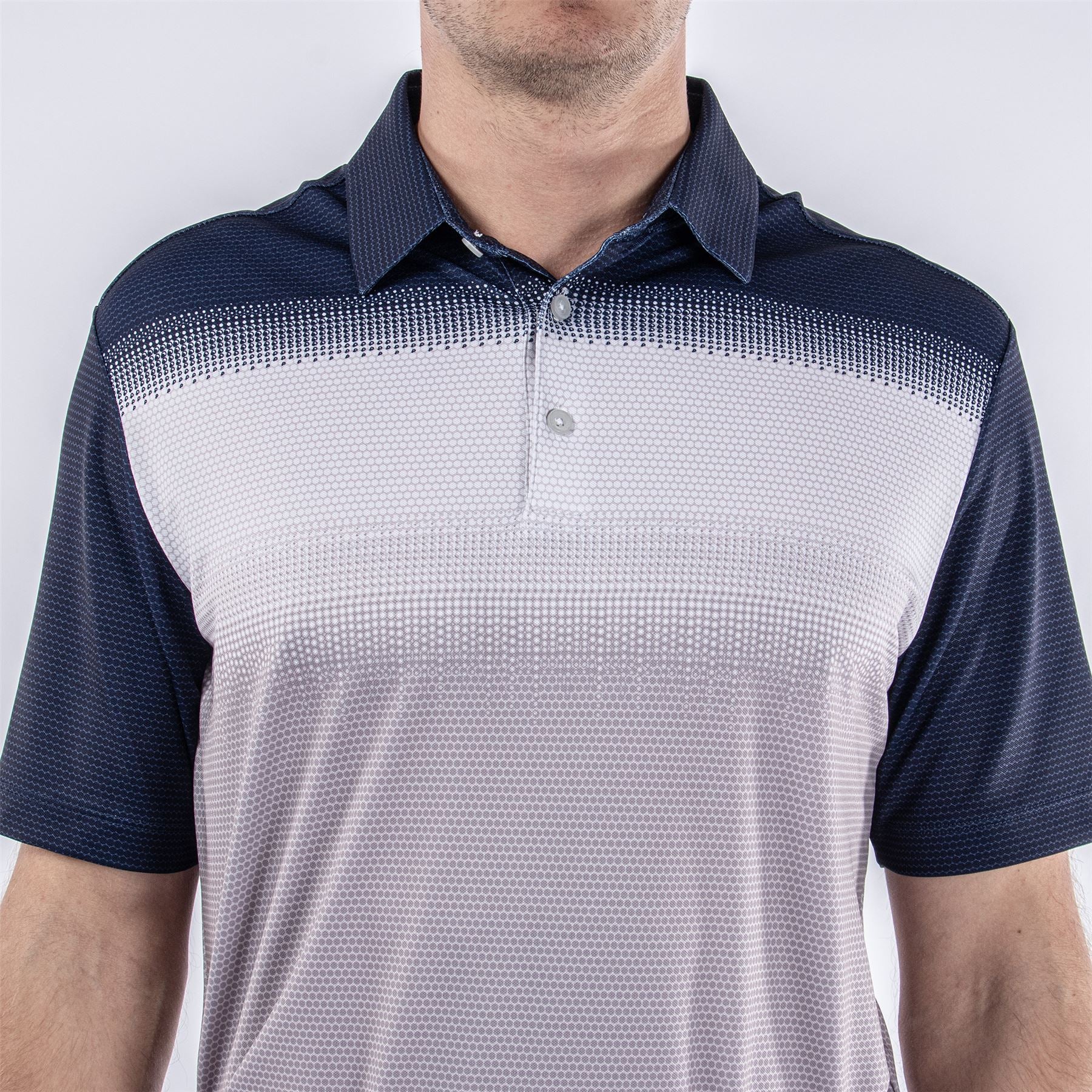 Mo Ventil8+ Stretch Regular Fit Polo Cool Grey/White/Navy - 2024