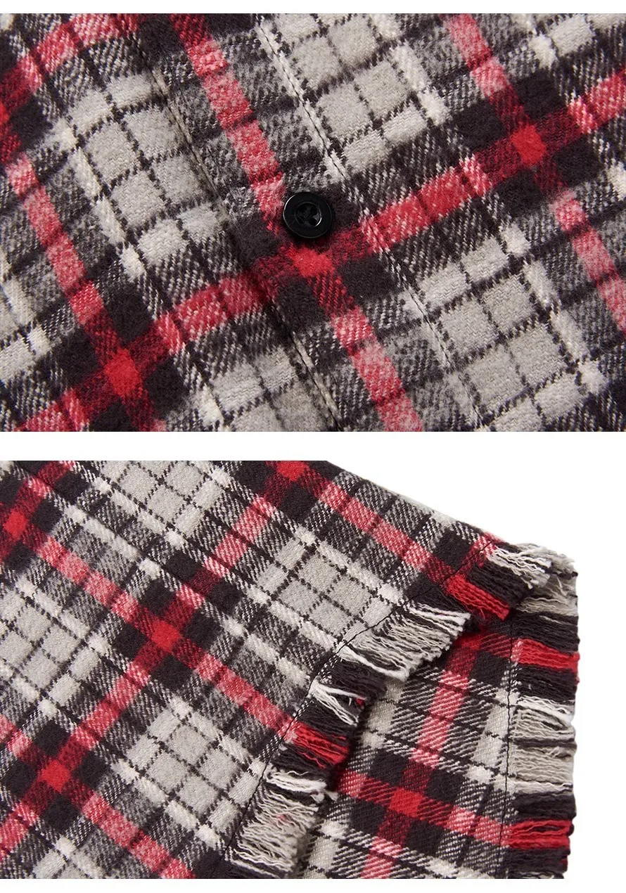 MODITEC  |Other Plaid Patterns Unisex Blended Fabrics Tassel