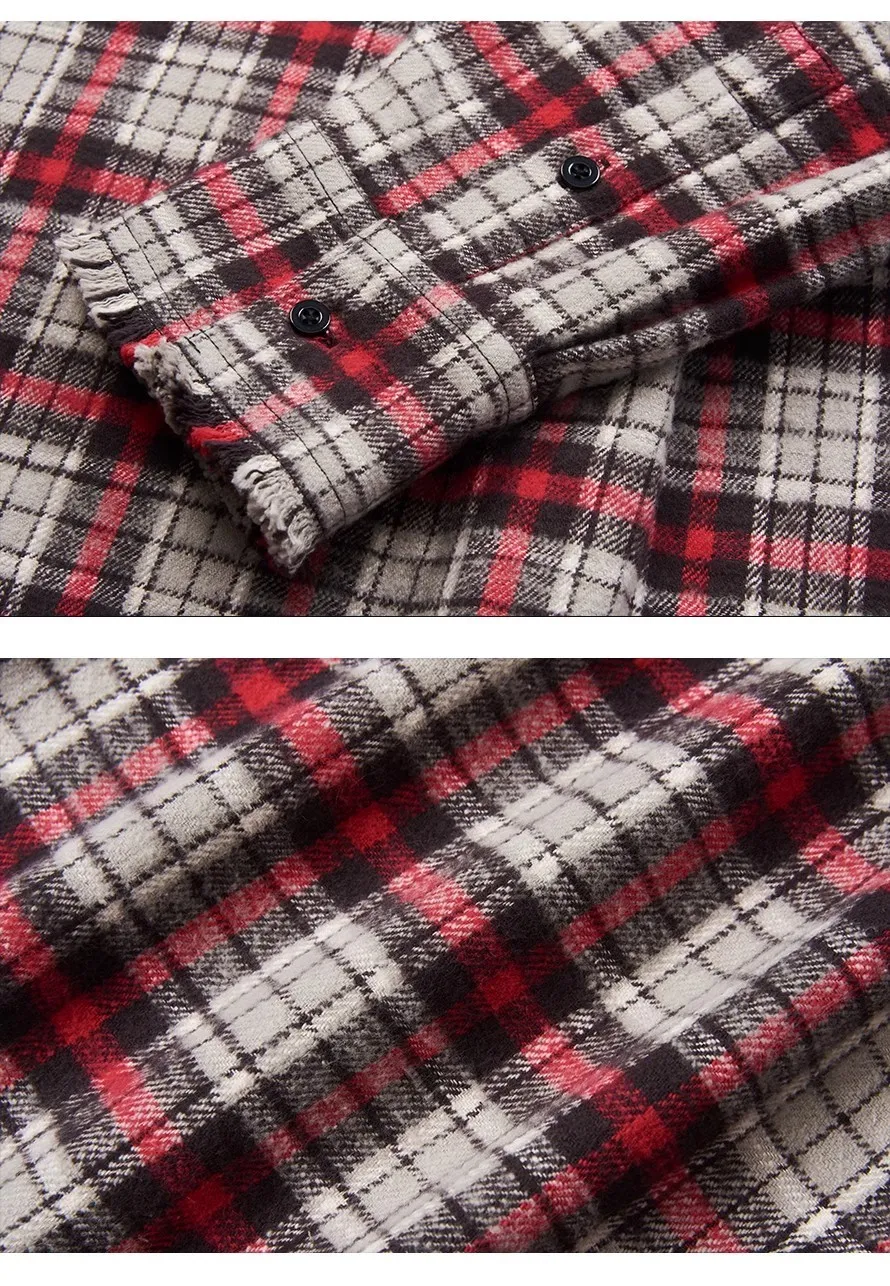 MODITEC  |Other Plaid Patterns Unisex Blended Fabrics Tassel