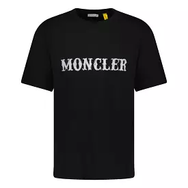 MONCLER WRITING LOGO T-SHIRT BLACK