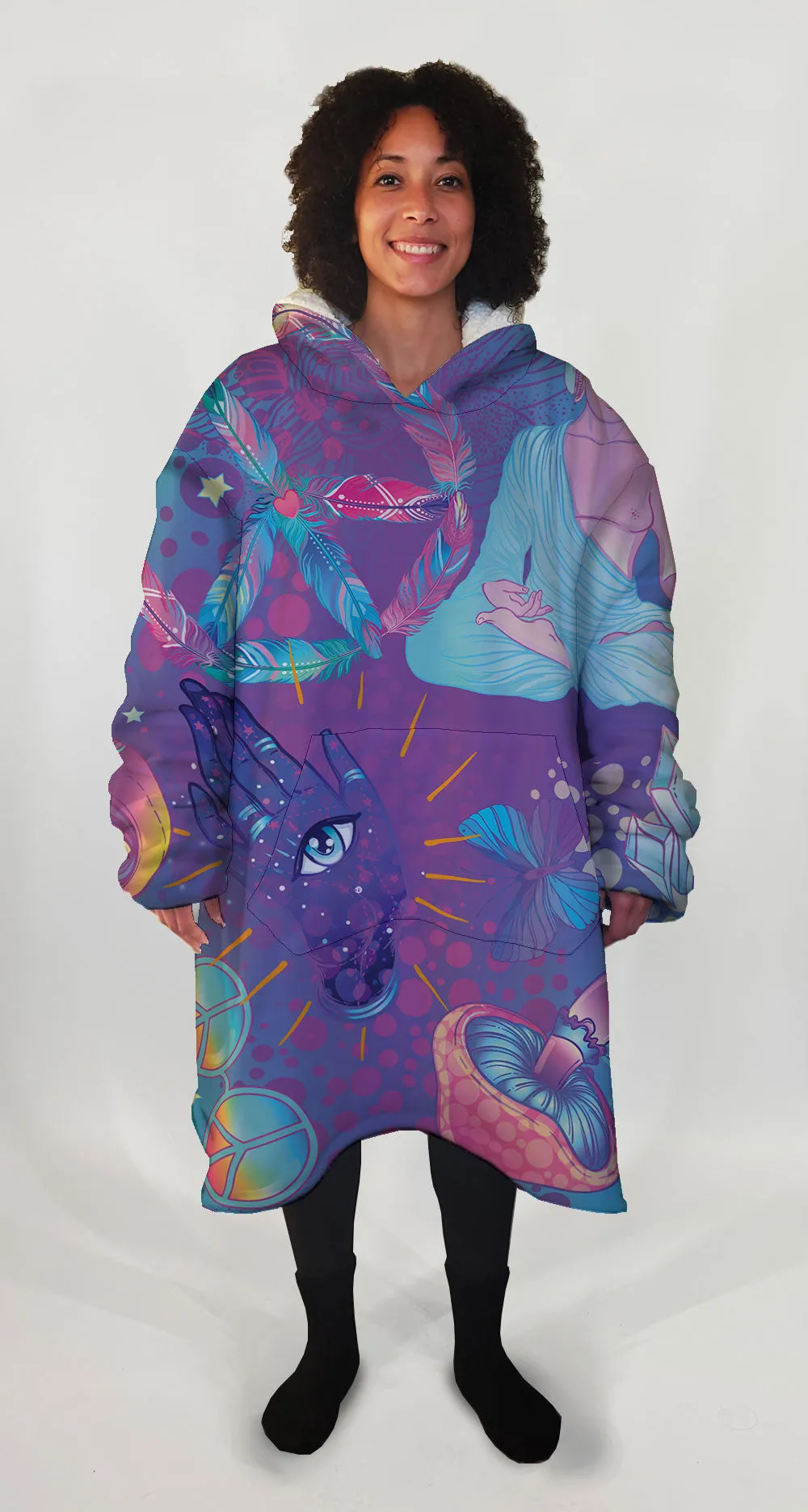 NEON Psychedelic Meditation Big Hoodie