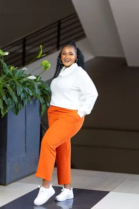 Orange casual pants