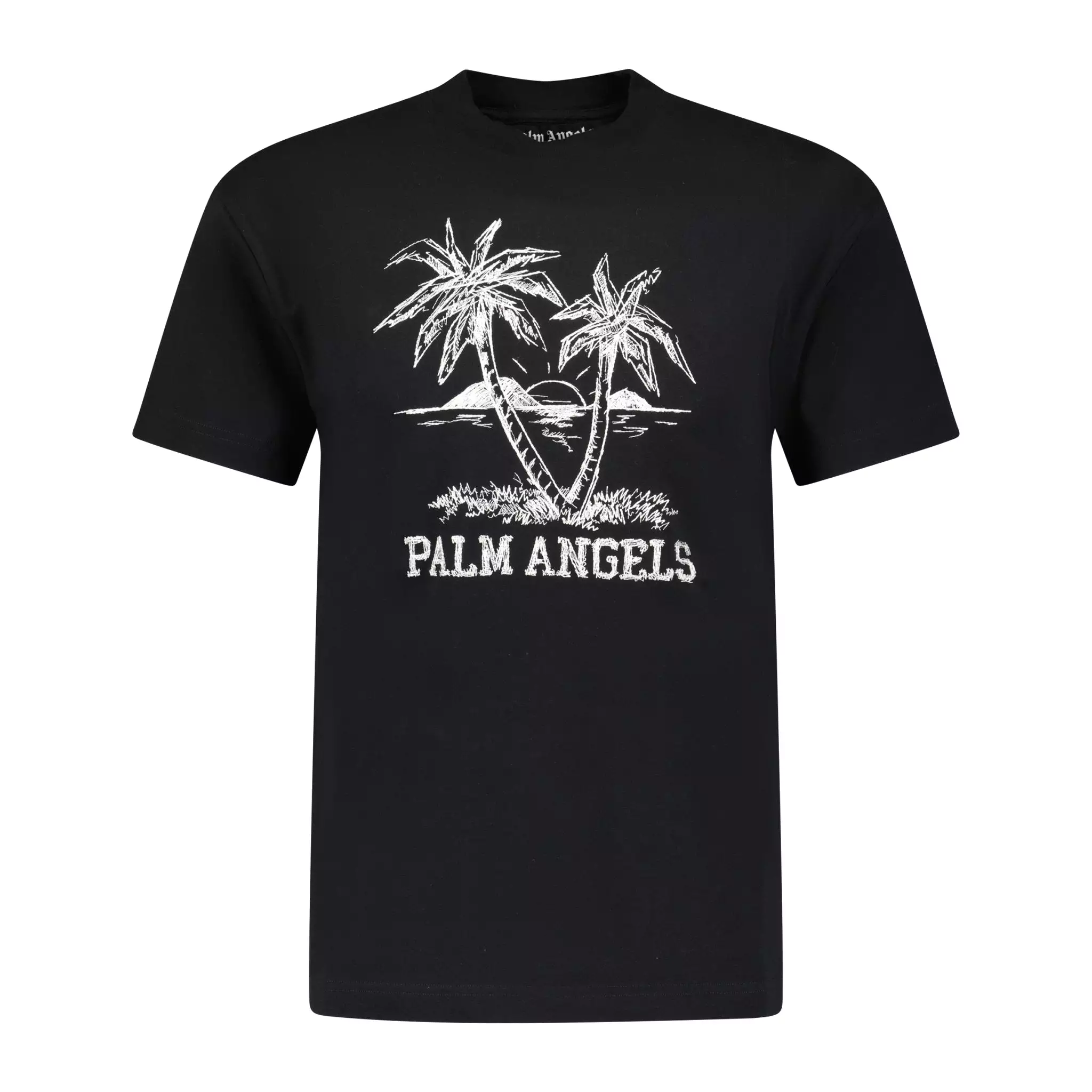 PALM ANGELS Palm Tree Print T-Shirt Black