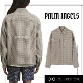 Palm Angels  |Tartan Other Plaid Patterns Unisex Street Style Long Sleeves