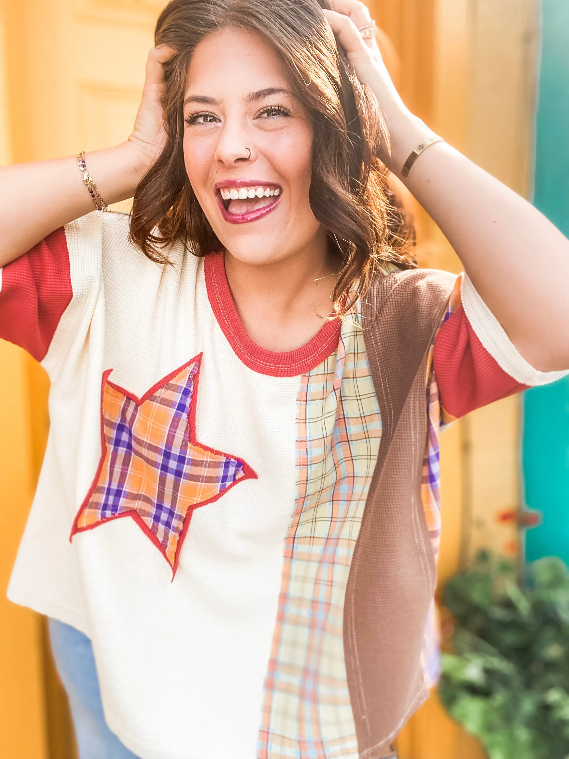 Plaid Star Top