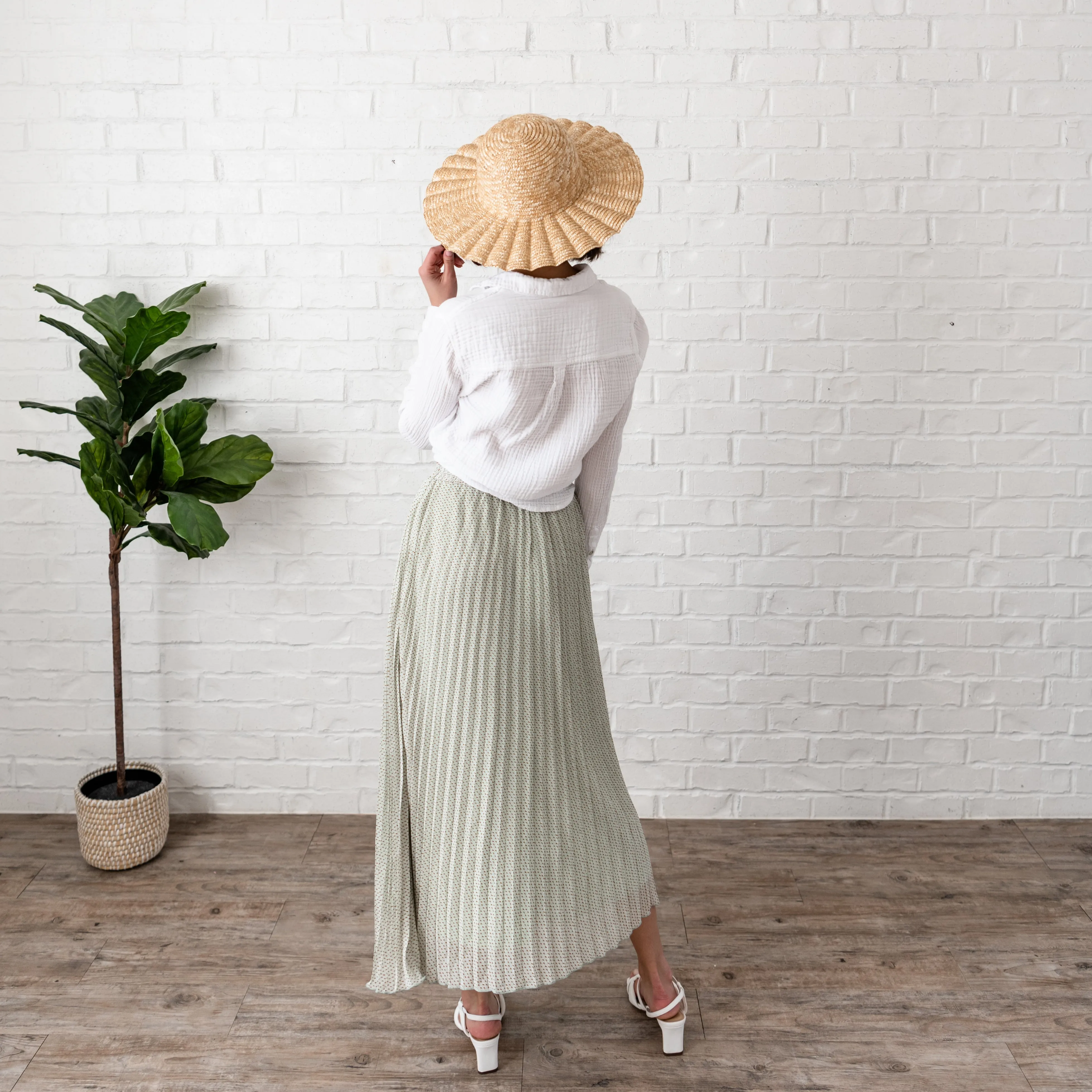 Pleated Maxi Skirt