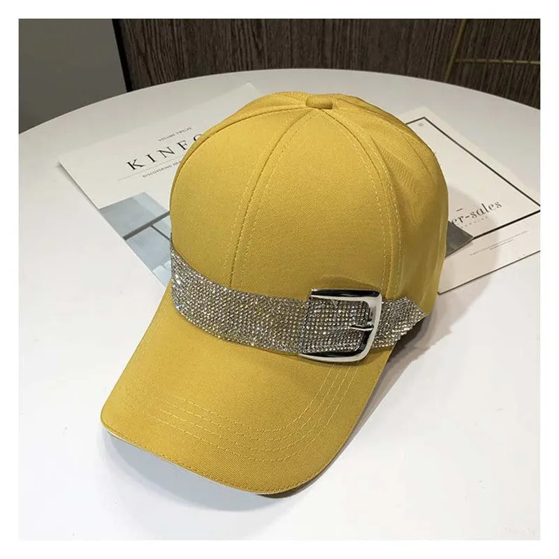 Rhinestone Belt Baseball Caps For Women Snapback Caps Outdoor Sun Hat