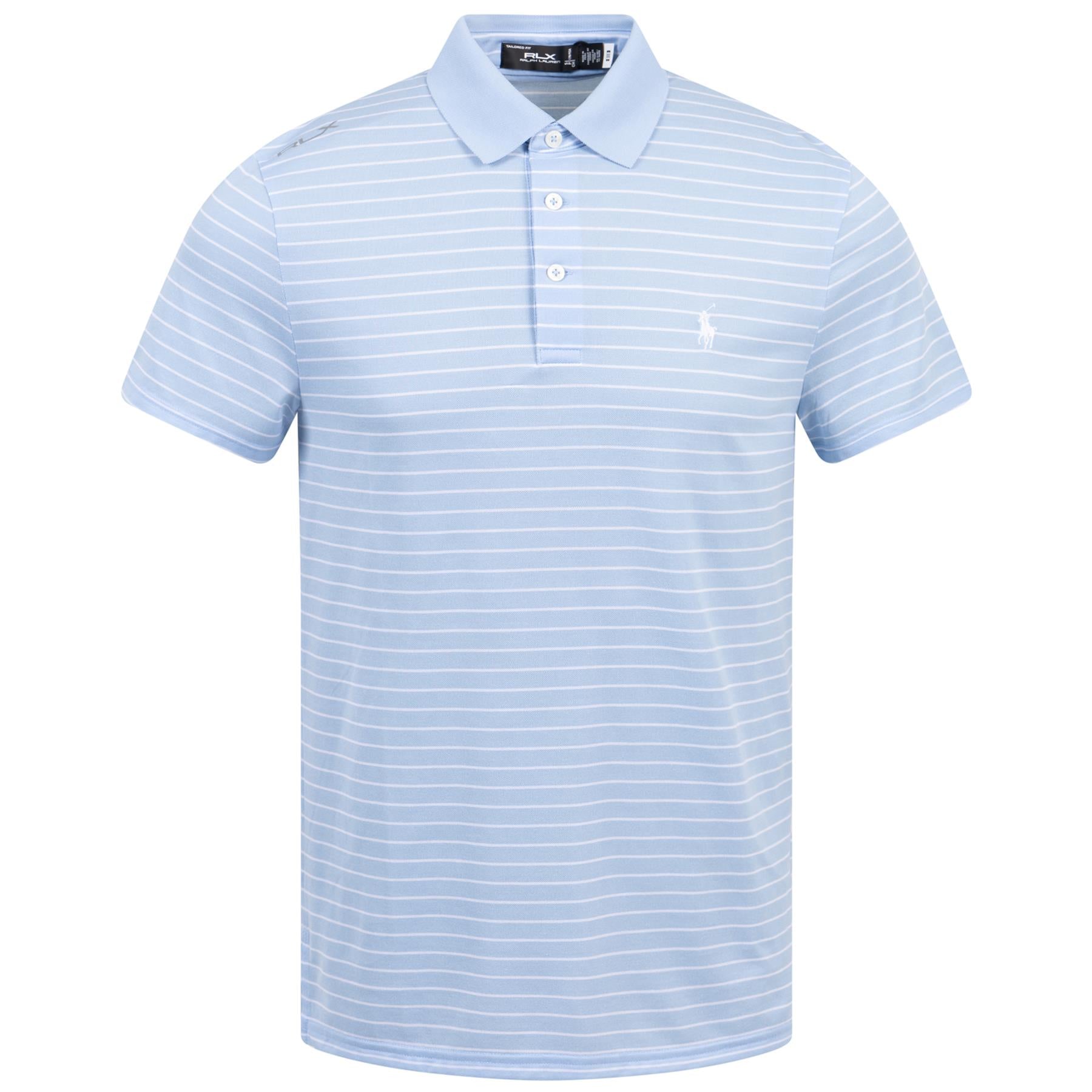 RLX Tailored Fit Tour Pique Stripe Polo Blue/White - SS24