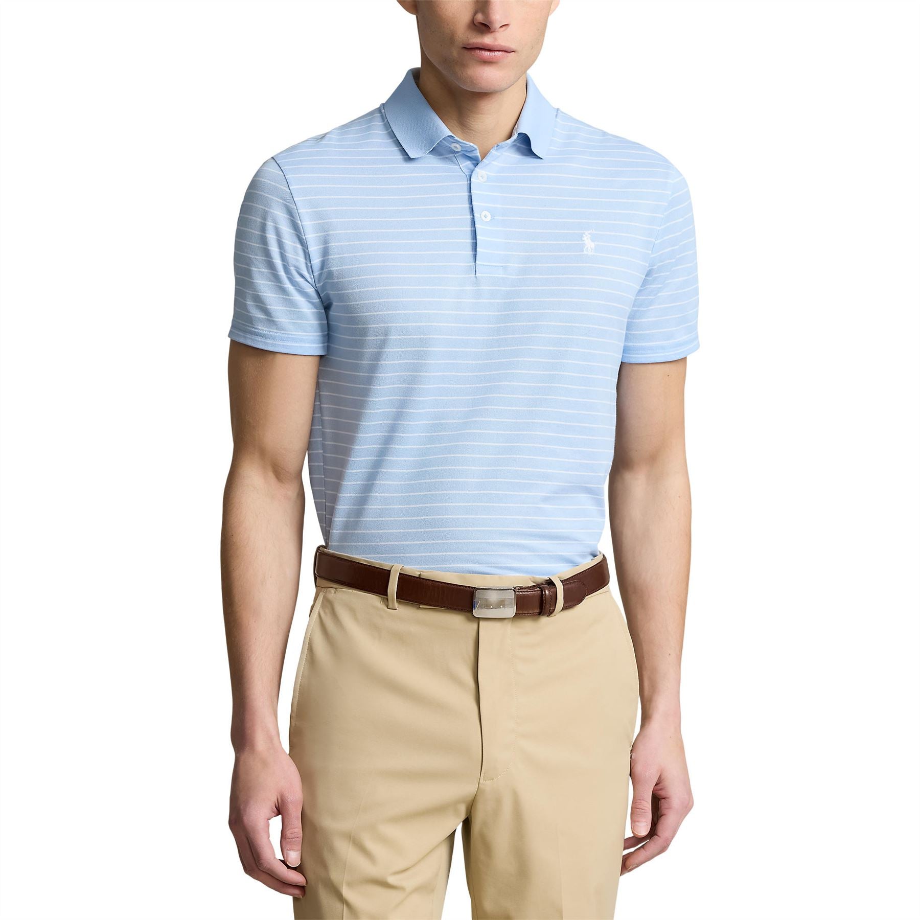 RLX Tailored Fit Tour Pique Stripe Polo Blue/White - SS24