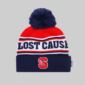 SCUM SKATEBOARDS LOST CAUSE POM BEANIE NAVY  | FAKE SCUM Beanies