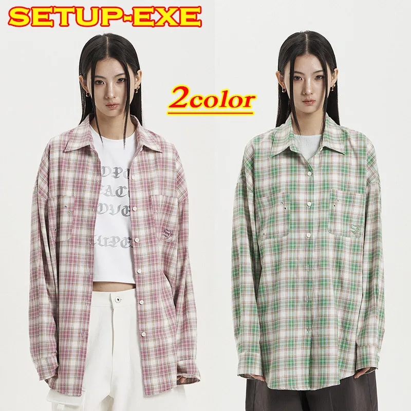 SETUP-EXE  |●SETUP-EXE● OVER CHECK SHIRT (2color)