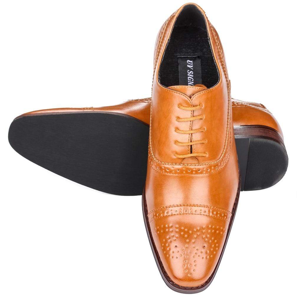 Signature Men's Brogue Cap Toe Dress Shoes