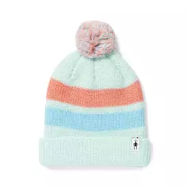 Smartwool Bleached Aqua Stripe Pom Beanie