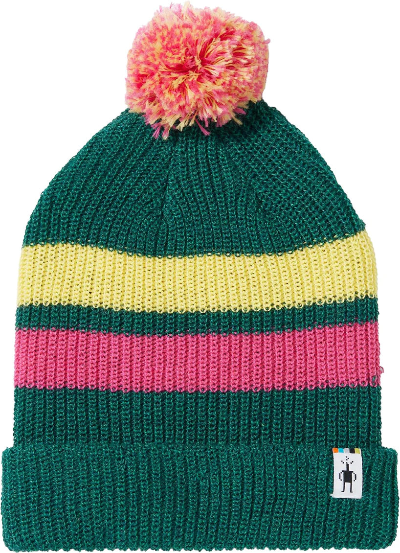 Smartwool Green Stripe Pom Beanie