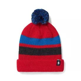 Smartwool Rhythmic Red Stripe Pom Beanie