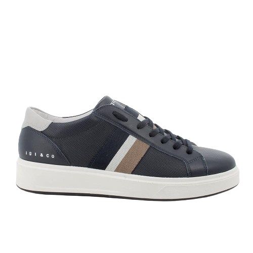 SNEAKERS IGI&CO UOMO PELLE BLU/PERLA 5632211