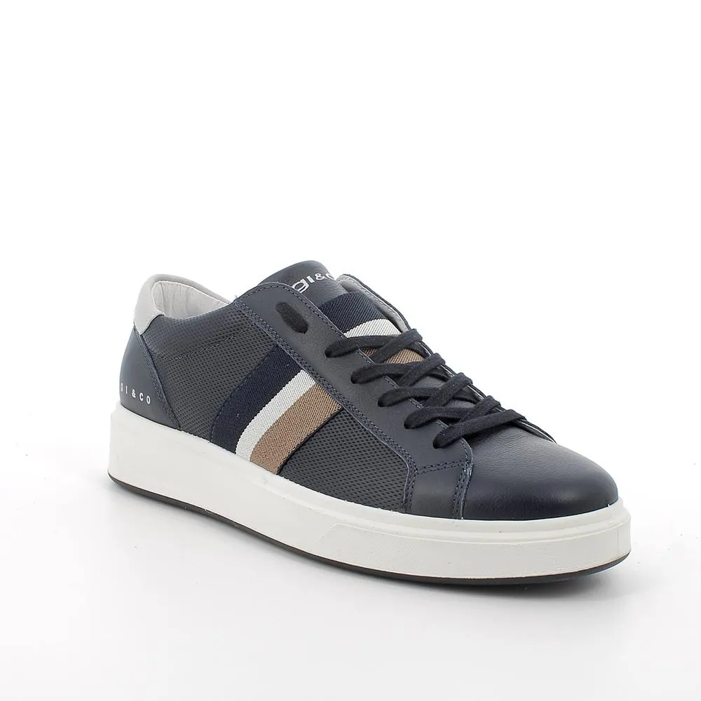 SNEAKERS IGI&CO UOMO PELLE BLU/PERLA 5632211