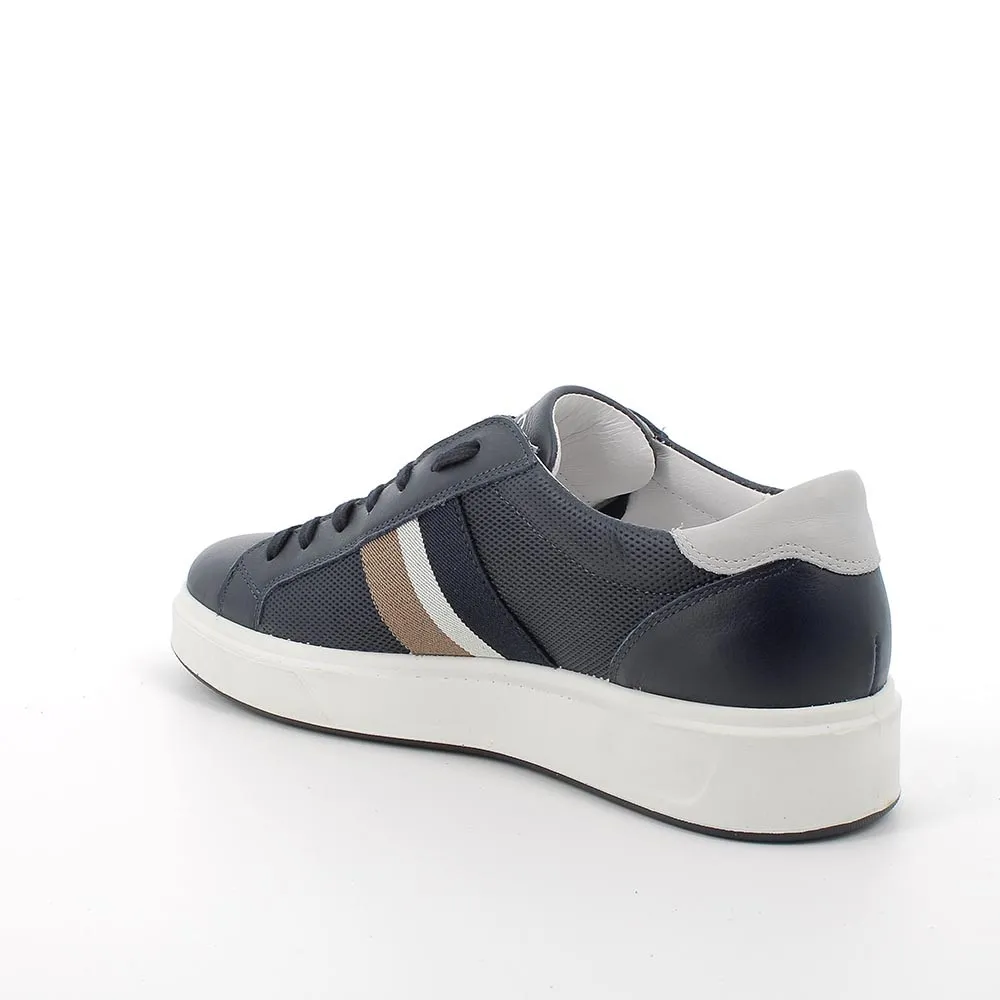 SNEAKERS IGI&CO UOMO PELLE BLU/PERLA 5632211