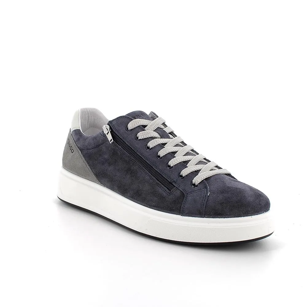 SNEAKERS IGI&CO UOMO SCAMOSCIATO/PELLE BLU 5632311