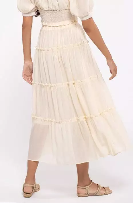 Solid Tiered Skirt