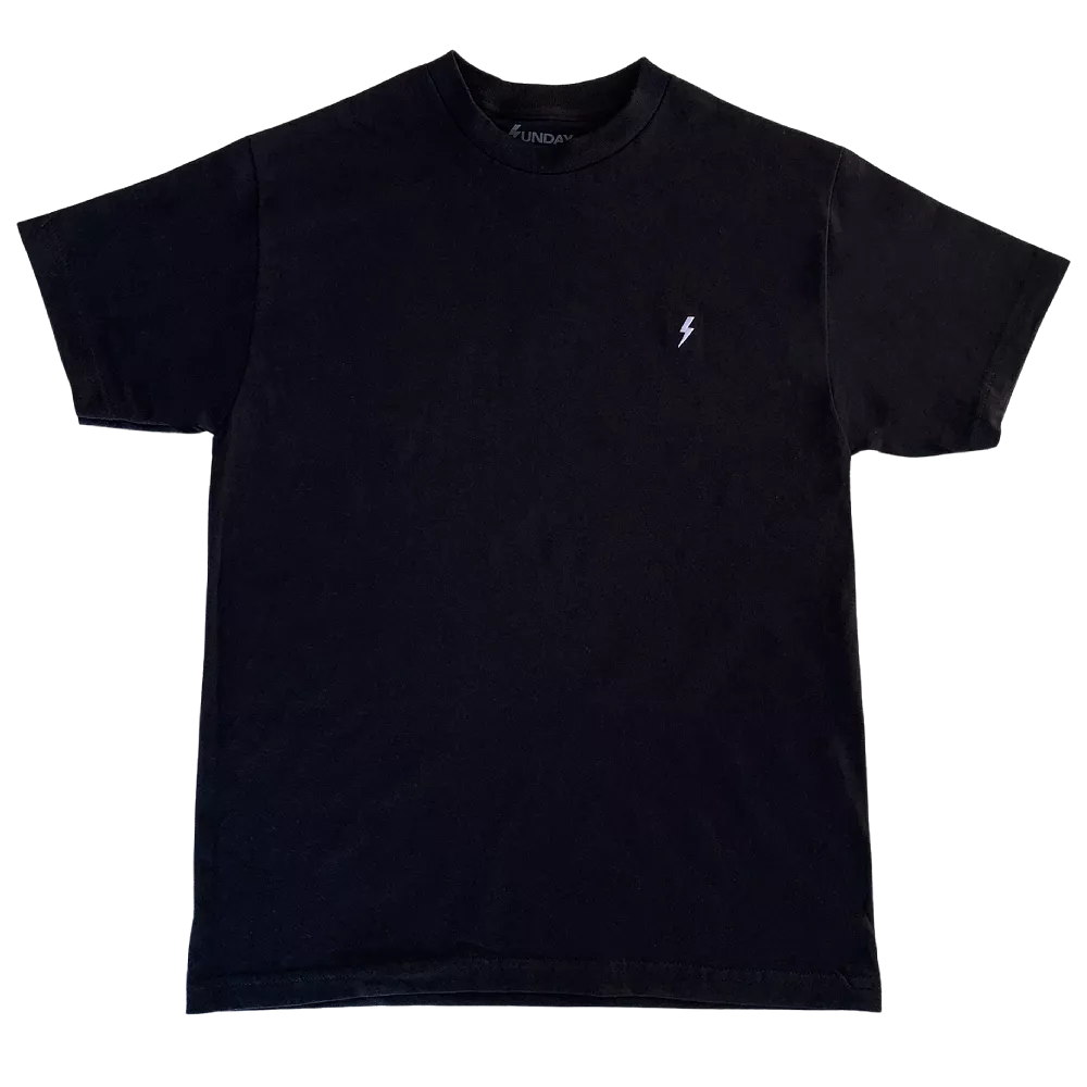 Sunday Embroidered Logo T-Shirt Black