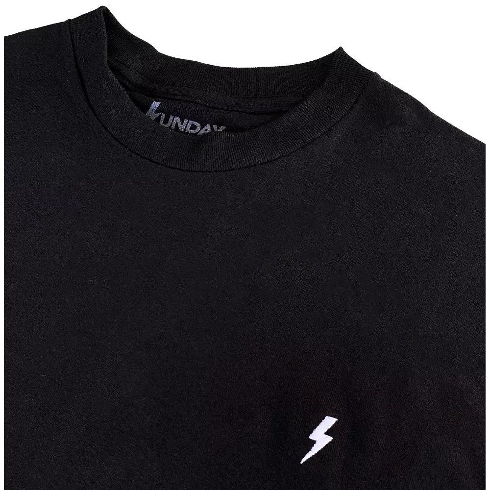 Sunday Embroidered Logo T-Shirt Black