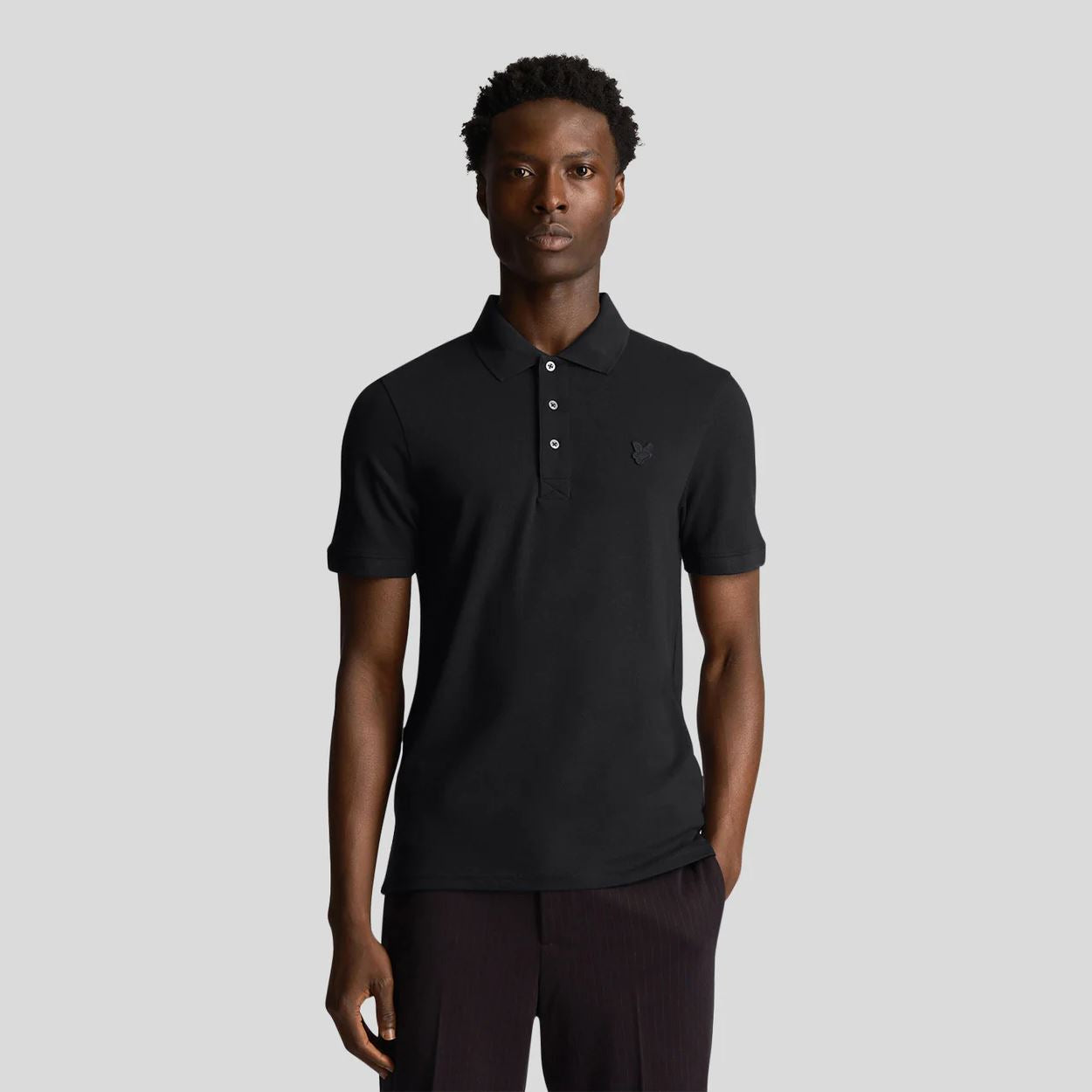 Tonal Eagle Polo Jet Black - SS24