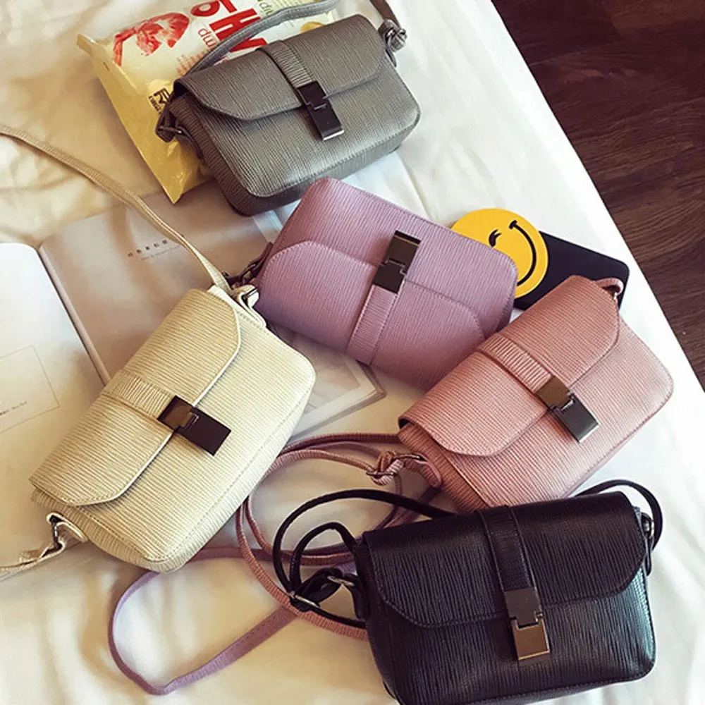 Trendy Women Plug Lock Leather Hbag Cross Body Single Shoulder Bag Women's Messenger Bags Clutch Purse Bolsas