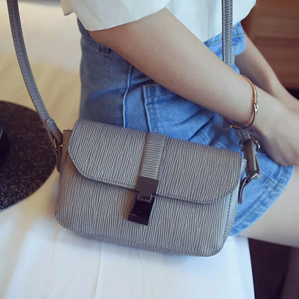 Trendy Women Plug Lock Leather Hbag Cross Body Single Shoulder Bag Women's Messenger Bags Clutch Purse Bolsas