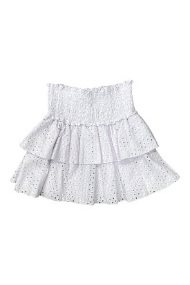 White Eyelet Ruffle Skirt