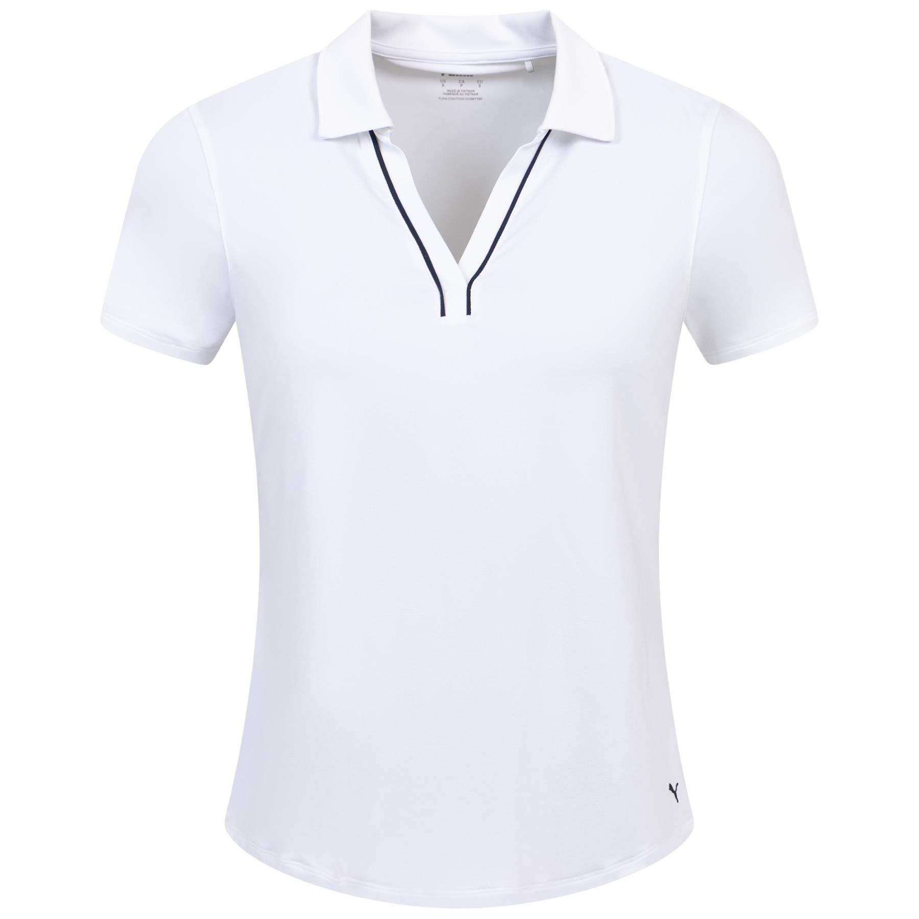 Womens Cloudspun Piped V-Neck Polo White - SS24