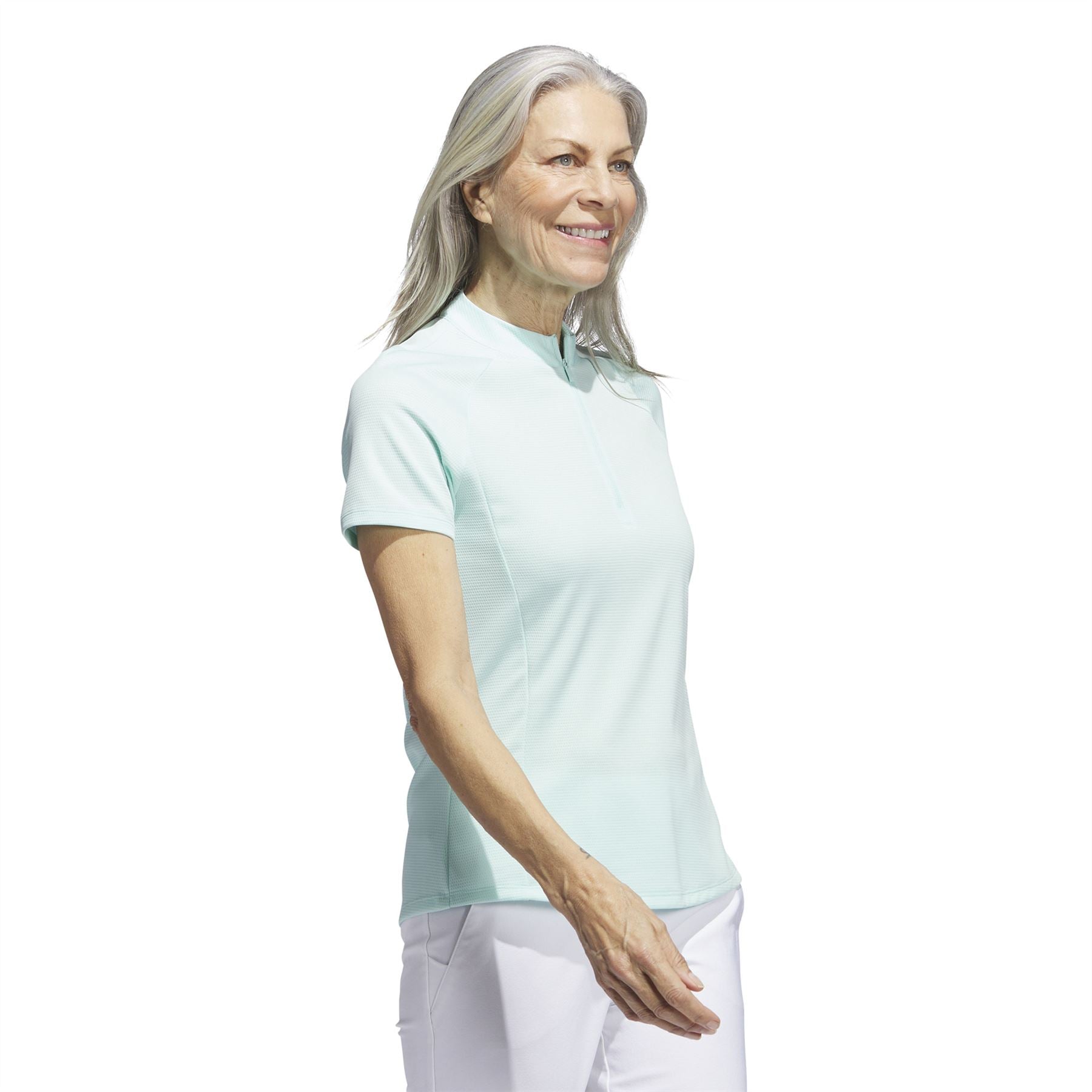 Womens Textured Polo Semi Flash Aqua - W23