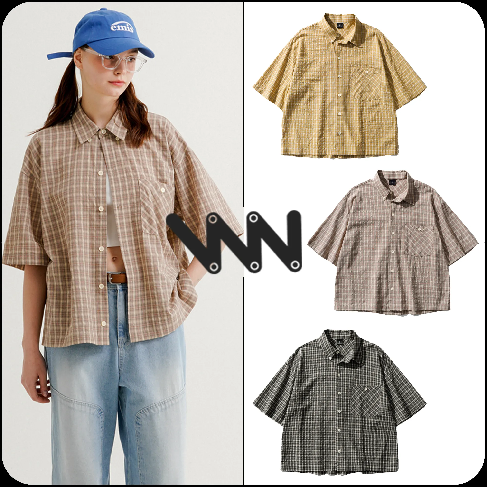 WV PROJECT  |[WV PROJECT]★24SS★NOVEL CHECK SHORT SLEEVE SHIRT