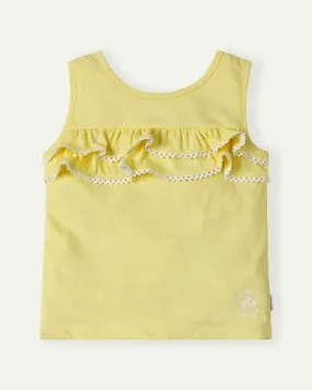 Yellow Frilled Tank Top